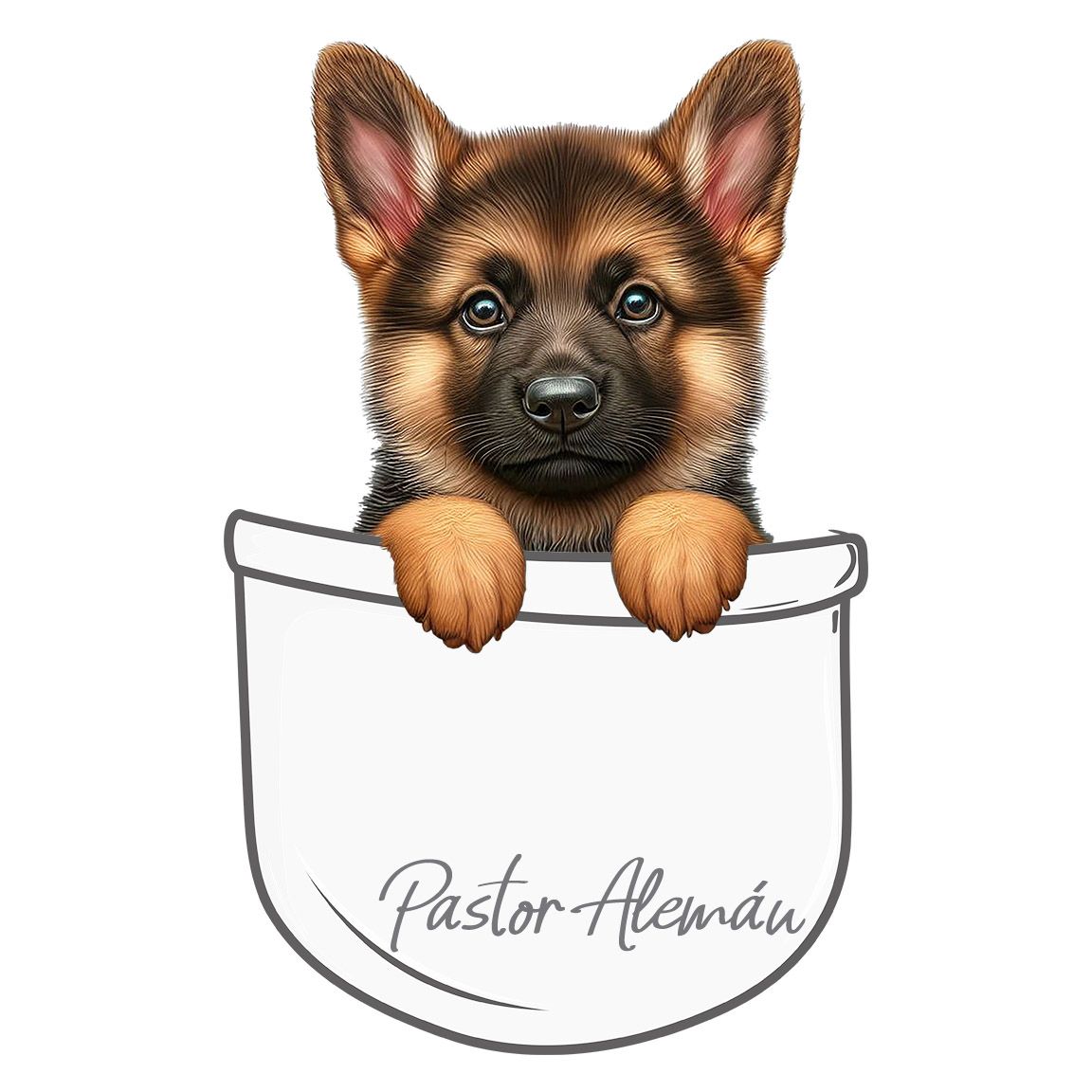 Diseño Cachorrito Pastor Alemán en Bolsillo