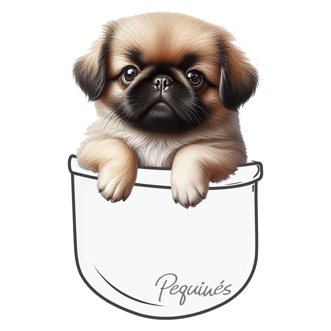 Diseño Cachorrito Pequinés en Bolsillo