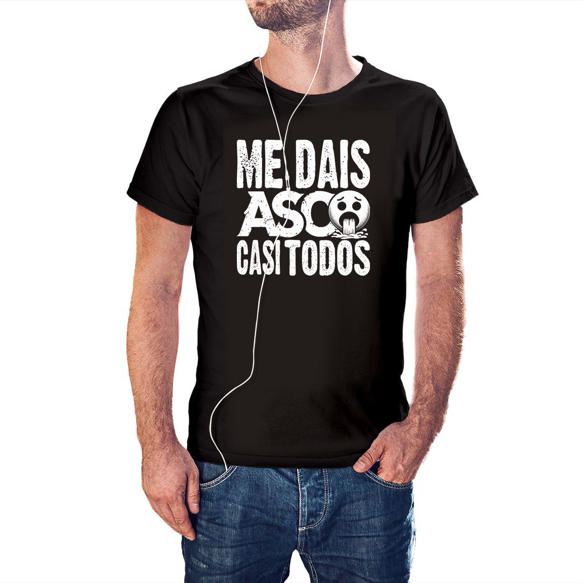 Camiseta Me Dais Asco Casi Todos color negro