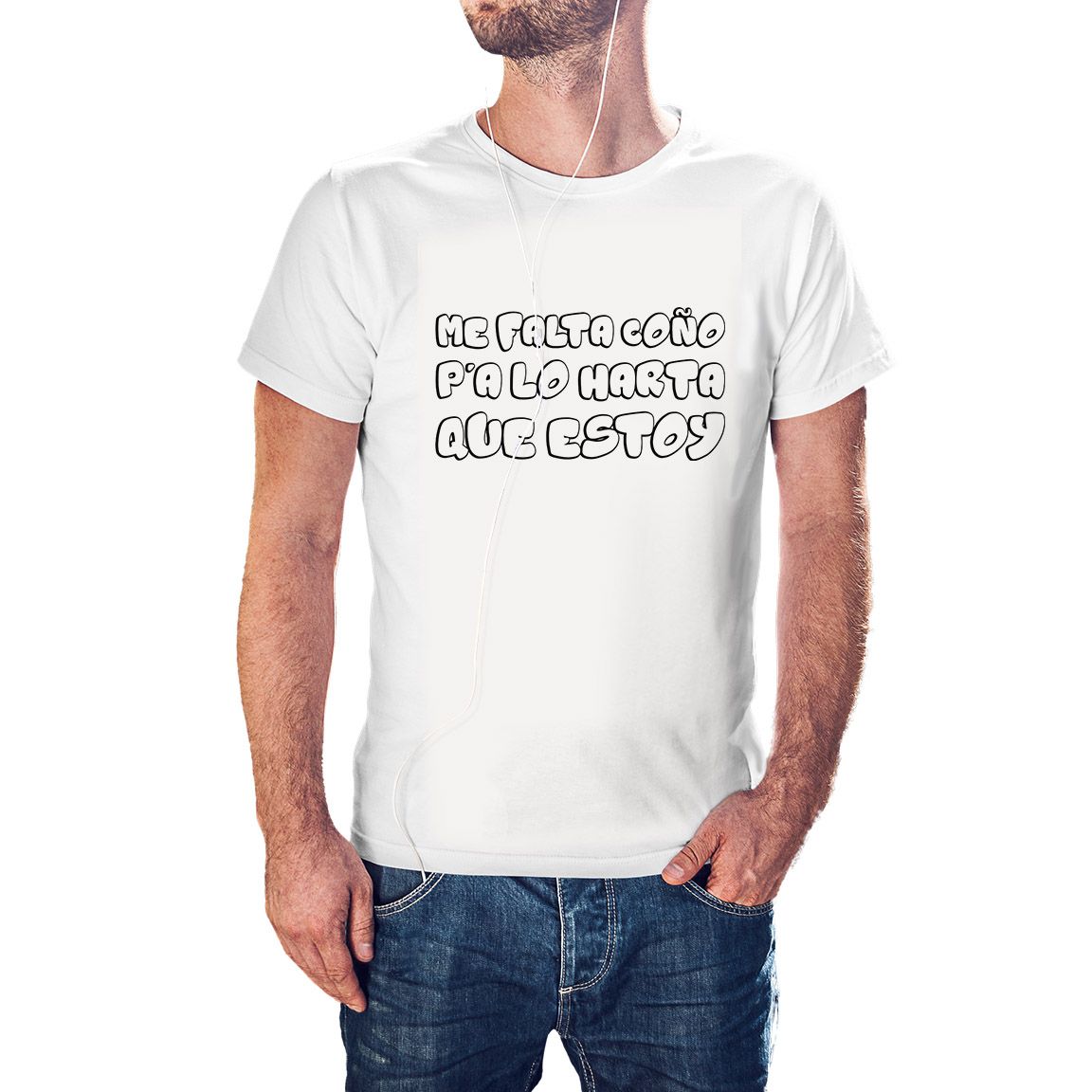 Camiseta Me Falta Coño p'a lo harta que estoy color Blanco Camiseta Me Falta Coño p'a lo harta que estoy color Blanco