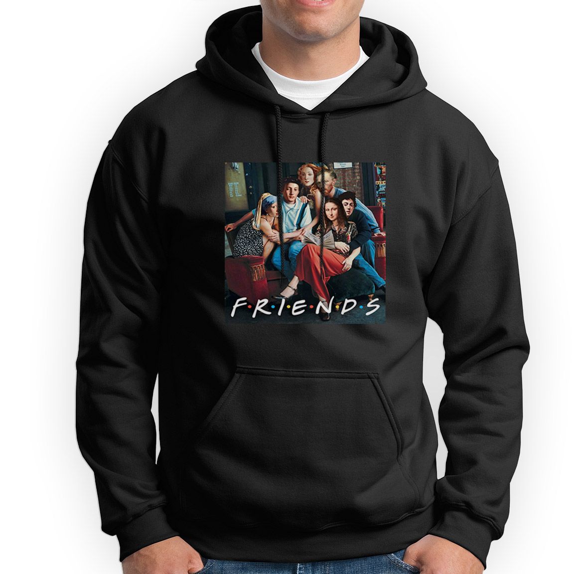 Sudadera capuchaa Retro Friends Collage color blanco