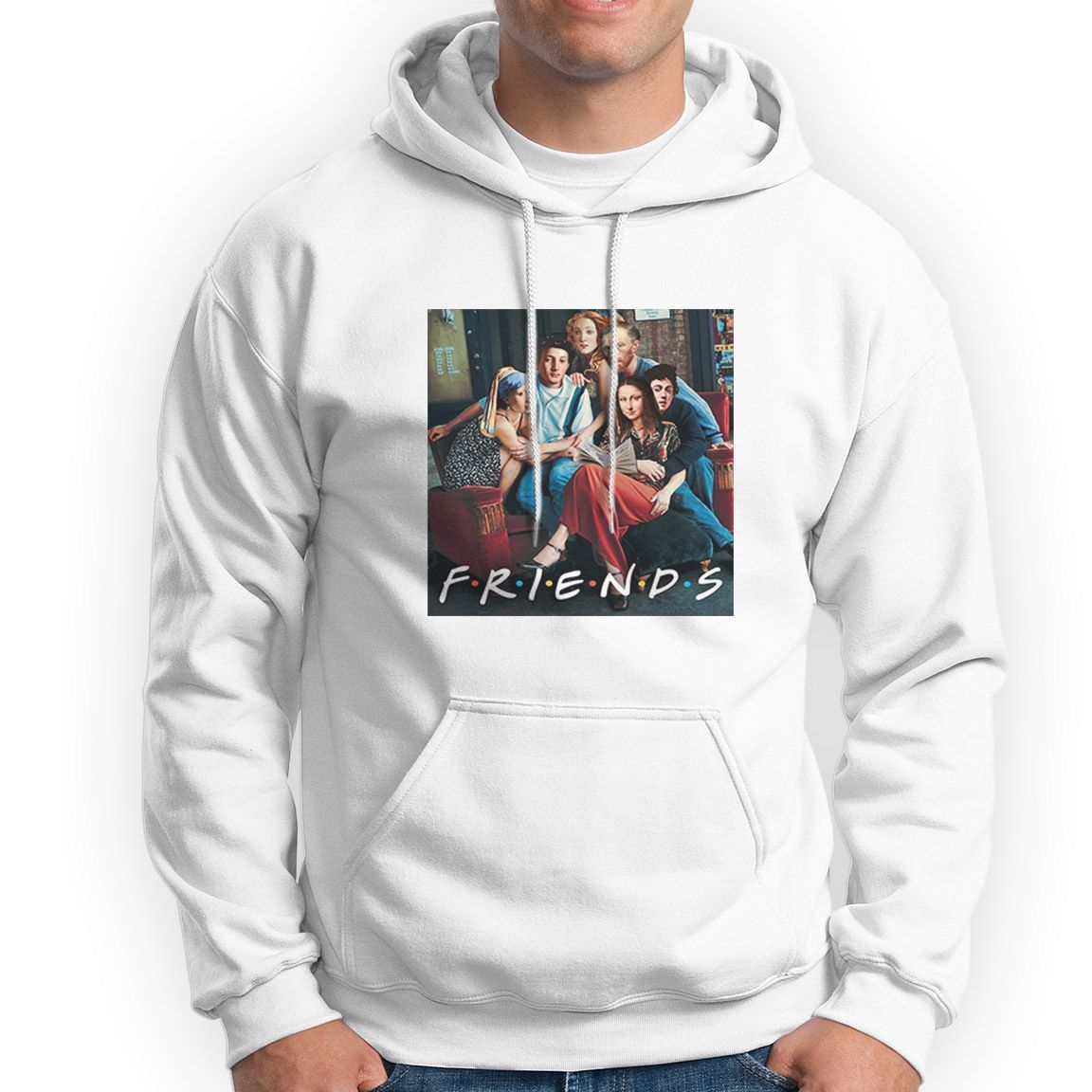 Sudadera capuchaa Retro Friends Collage color blanco