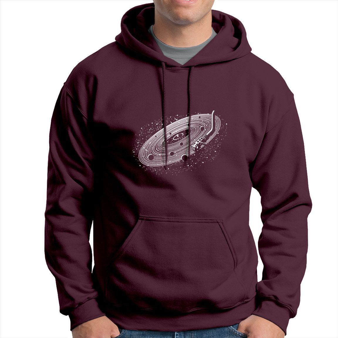 Sudadera capucha Sistema Solar Vinyl Pickup color burdeos
