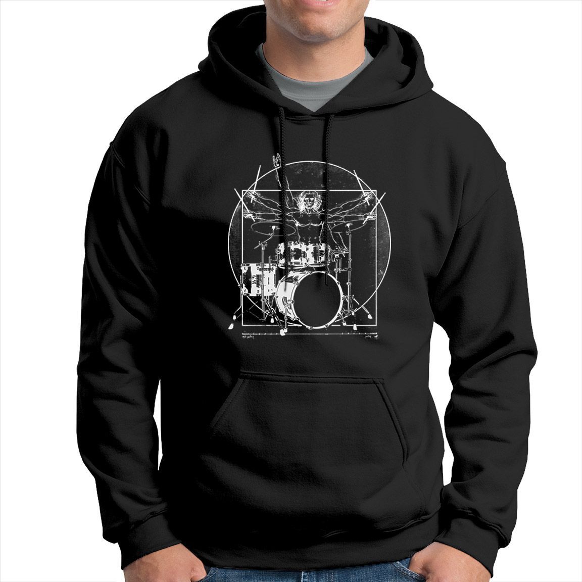 Sudadera hombre Vitruvio batería color negro