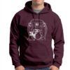 Sudadera hombre Vitruvio batería color burdeos