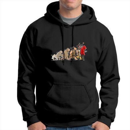 Sudadera capucha Evolución hombre Teléfono color negro