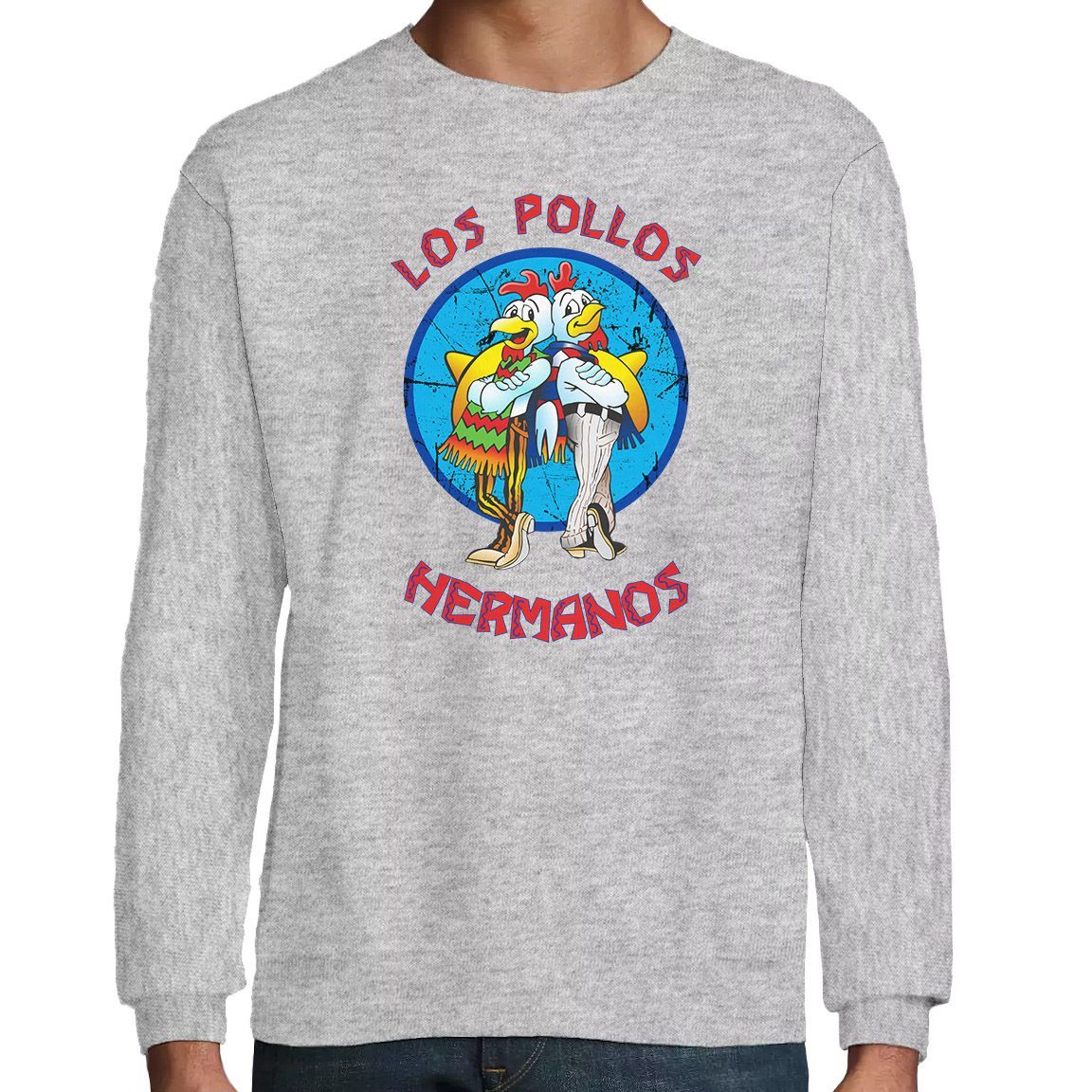 Sudadera básica Los Pollos Hermanos color gris jaspeado