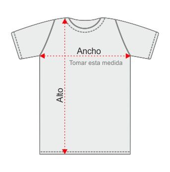 Medidas camiseta unisex cuello redondo