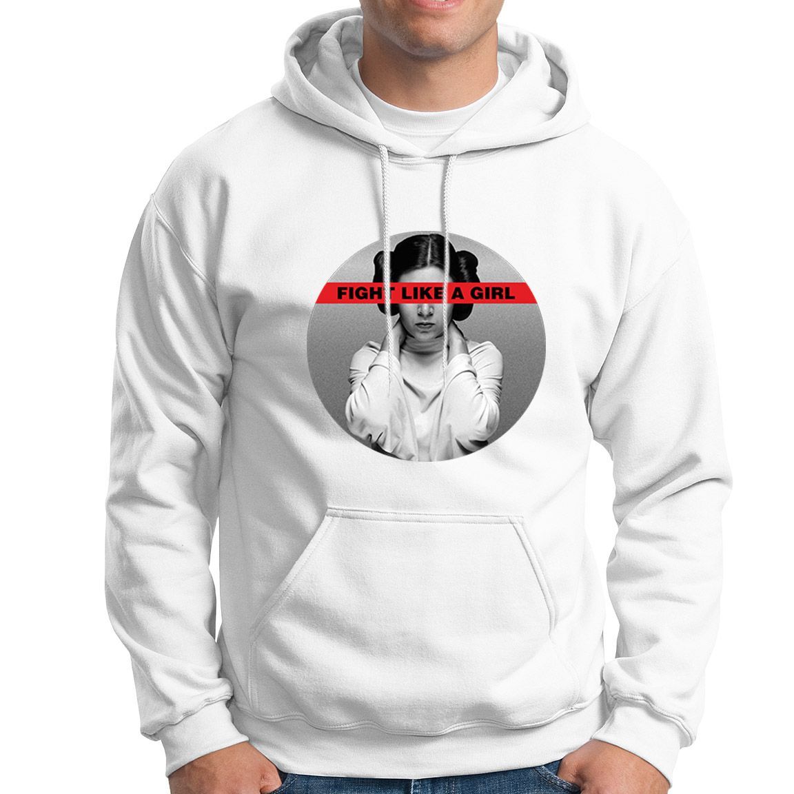 Sudadera con capucha Fight Like a Girl color blanco