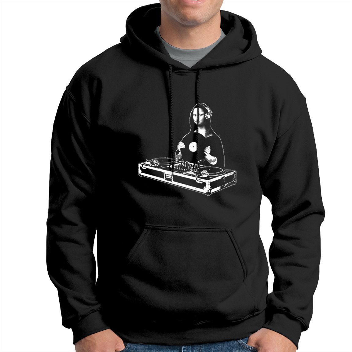 Sudadera capucha Mona Lisa Dj color negro