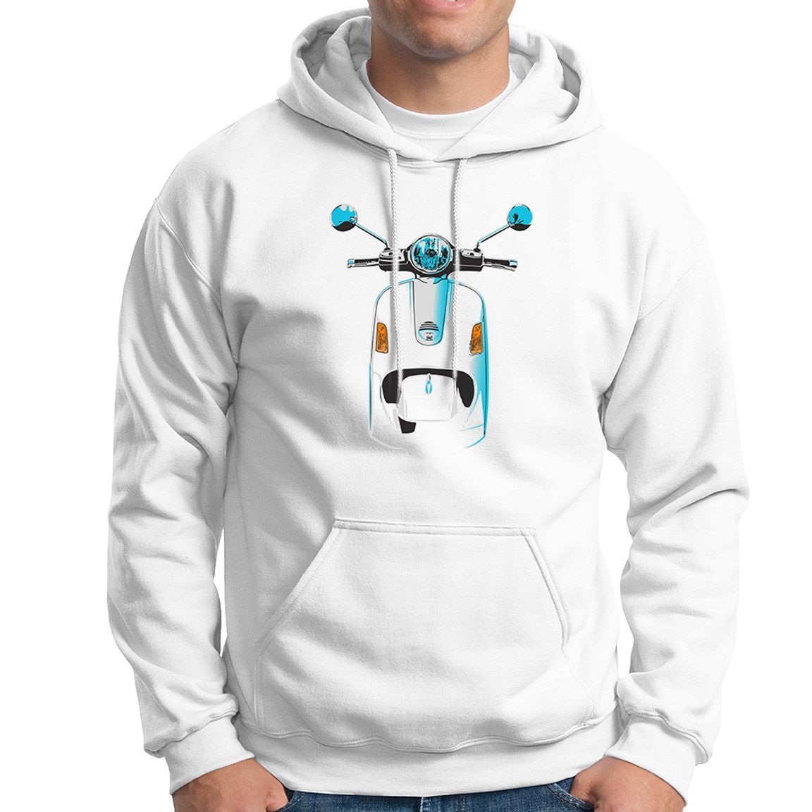 Sudadera Scooter Clásico frontal color blanco