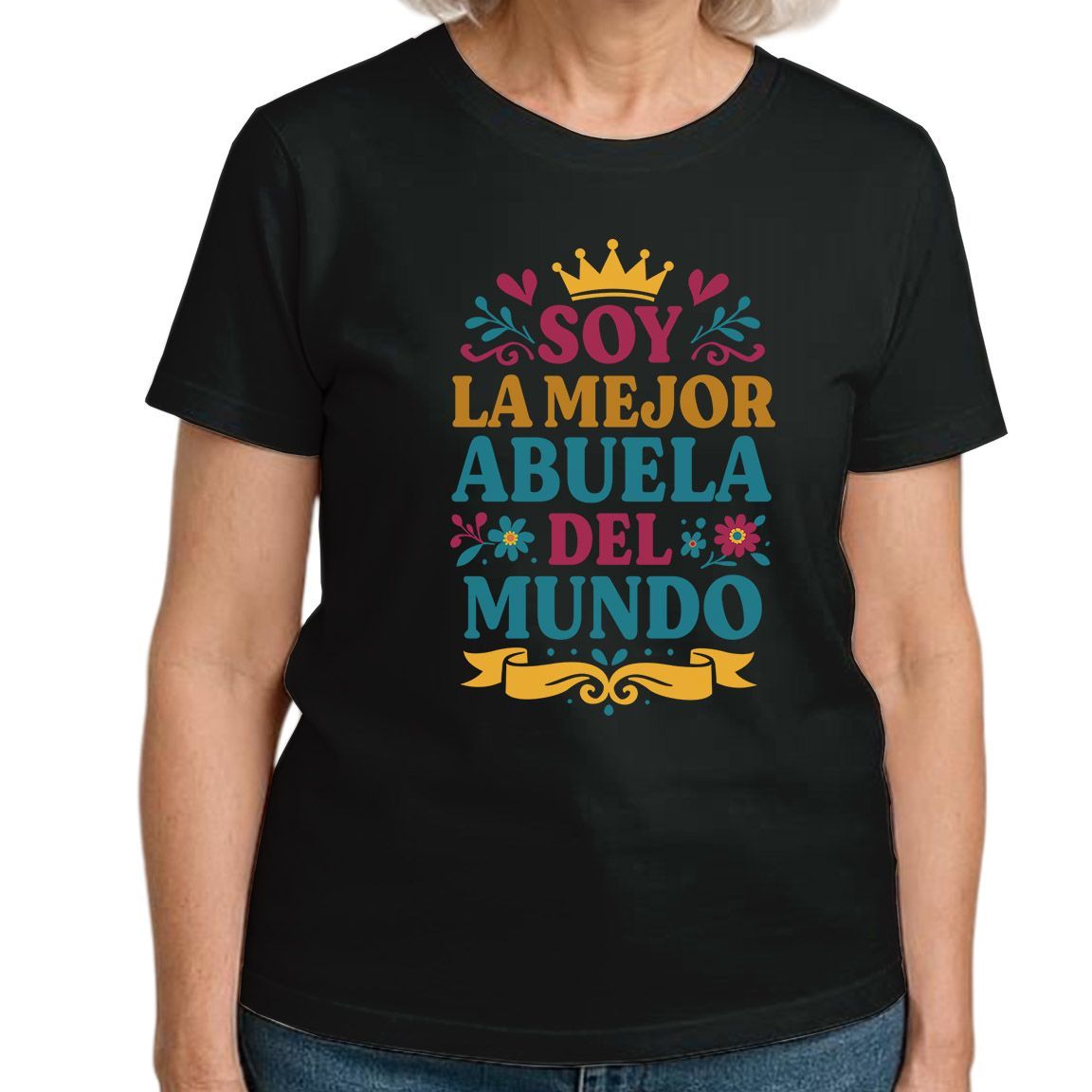 Camiseta unisex soy la mejor abuela del mundo color negro