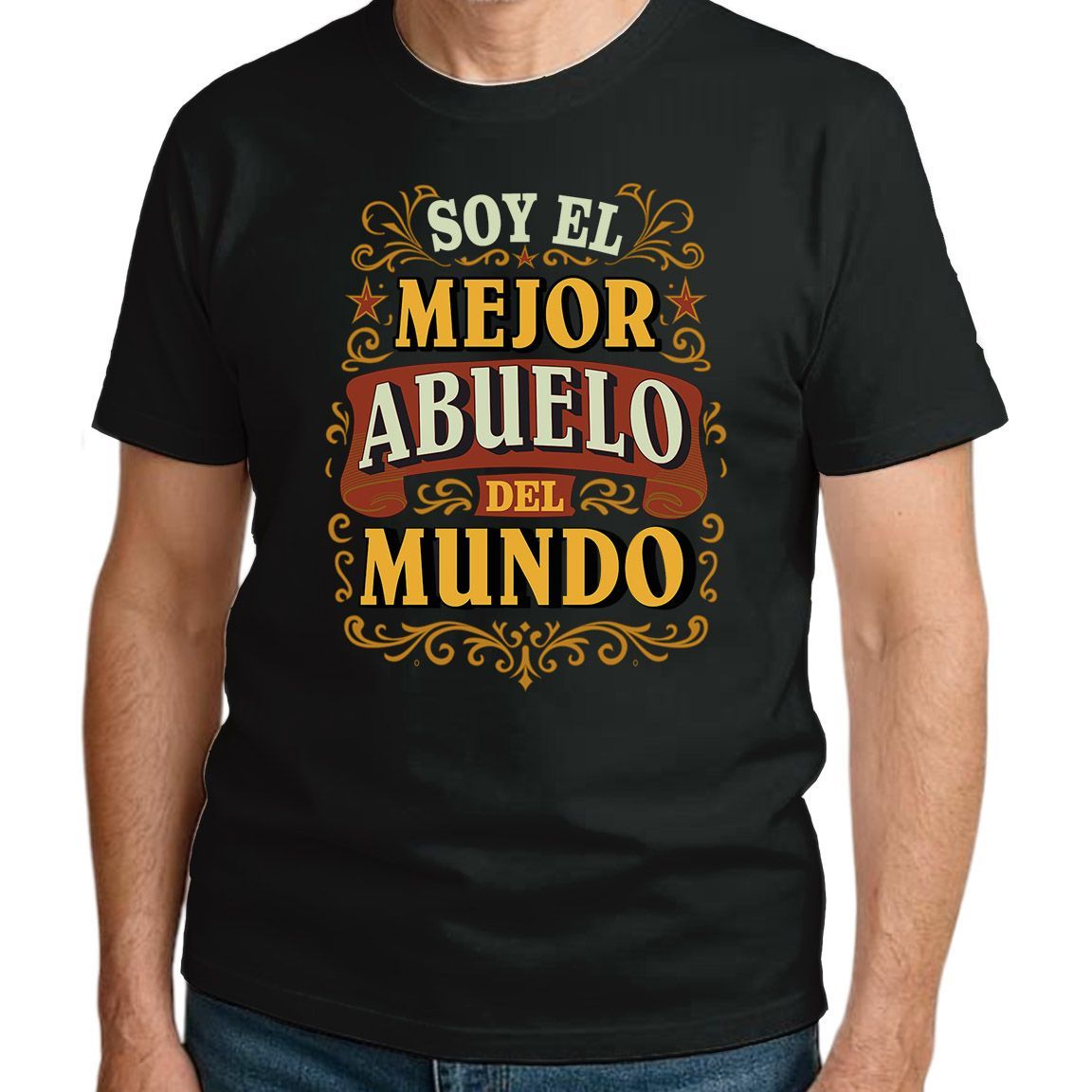 Camiseta unisex soy el mejor abuelo del mundo color negro