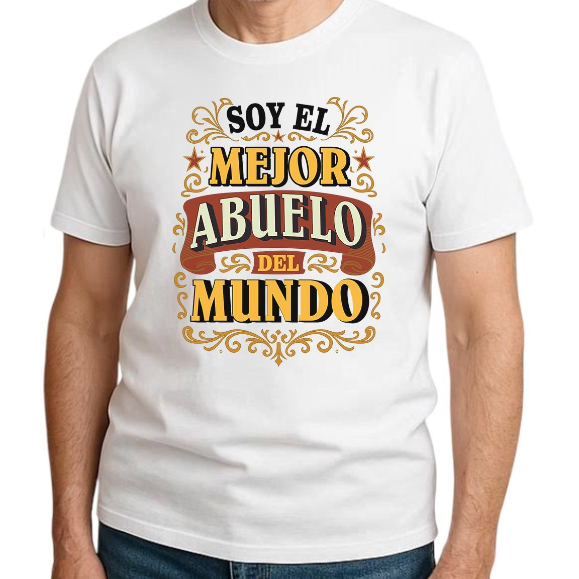 Camiseta unisex soy el mejor abuelo del mundo color blanco
